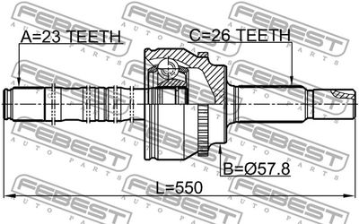 ШРУС наружный с валом FEBEST 0114ZZT251A48LH