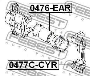 Скоба заднего тормозного суппорта FEBEST 0477CCYR