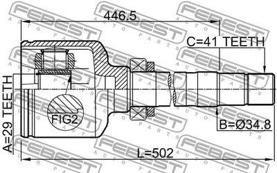 ШРУС внутренний правый FEBEST 2811DUCQ18RH