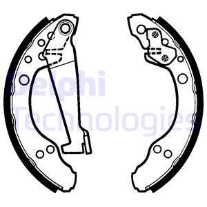 Колодки тормозные барабанные задние комплект DELPHI LS1277