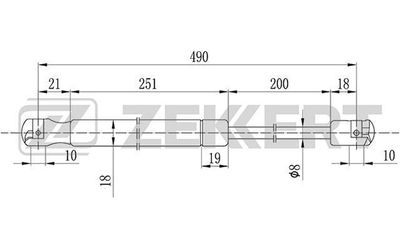 Пружина газовая багажника Zekkert GF1834