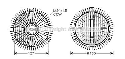Вискомуфта вентилятора AVA BWC327