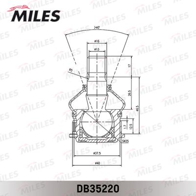 Опора шаровая передняя Miles DB35220