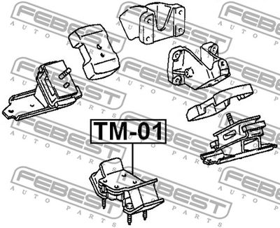 Подушка двигателя задняя FEBEST TM01