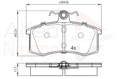 Колодки тормозные дисковые передние ALLIED NIPPON ADB0173