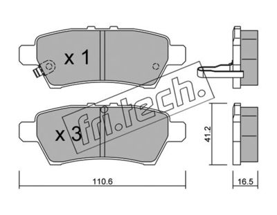 Комплект колодок для дискового тормоза TRUSTING 7600