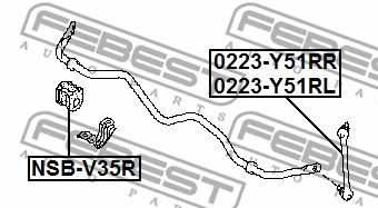 Тяга стабилизатора задняя правая FEBEST 0223Y51RR