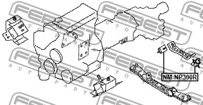 Подушка двигателя задняя FEBEST NMNP300R