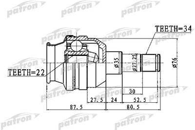 ШРУС внутренний задний PATRON PCV1749
