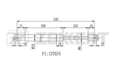 Пружина газовая багажника Zekkert GF2111