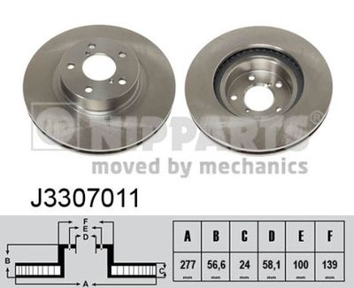Диск тормозной NIPPARTS J3307011
