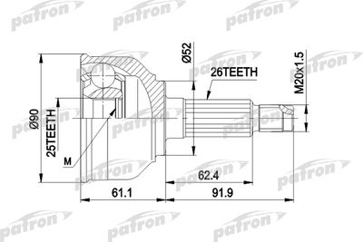 ШРУС наружный комплект PATRON PCV1042