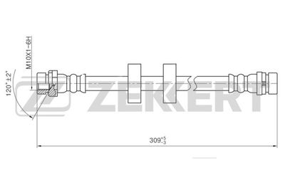 Шланг тормозной задний Zekkert BS9432