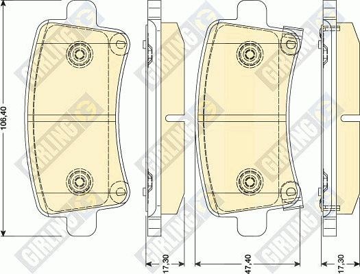 Колодки тормозные задние GIRLING 6117841
