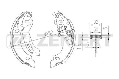 Колодки тормозные задние барабанные Zekkert BK4344