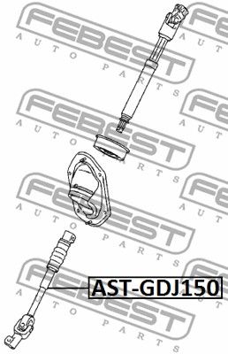 Вал карданный рулевой нижний FEBEST ASTGDJ150