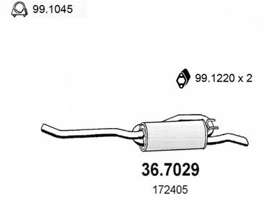 Глушитель задняя часть ASSO 367029