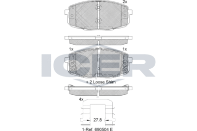 Колодки тормозные ICER 181540208