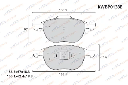 Колодки тормозные передние KORWIN KWBP0133E