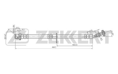 Шланг тормозной передний левый Zekkert BS9278