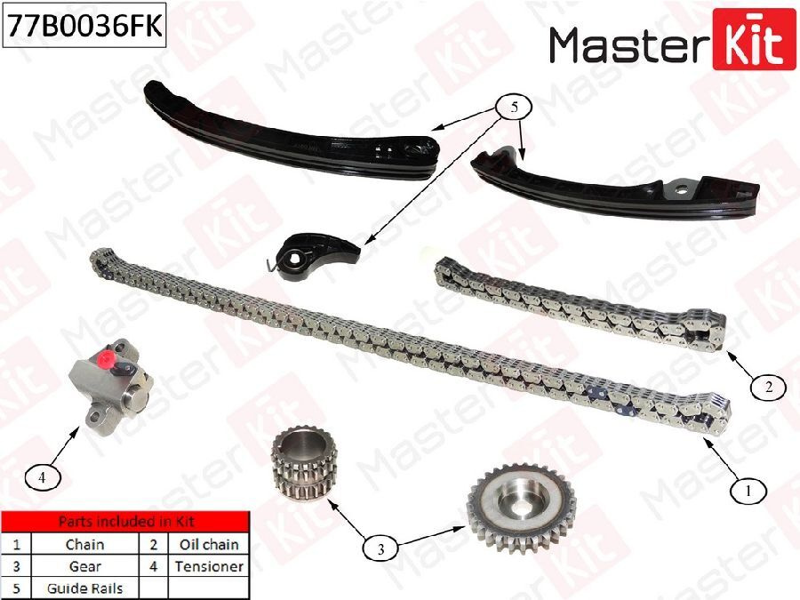 Комплект цепи ГРМ MASTERKIT 77B0036FK