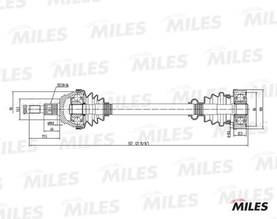 Привод в сборе левый Miles GC01004