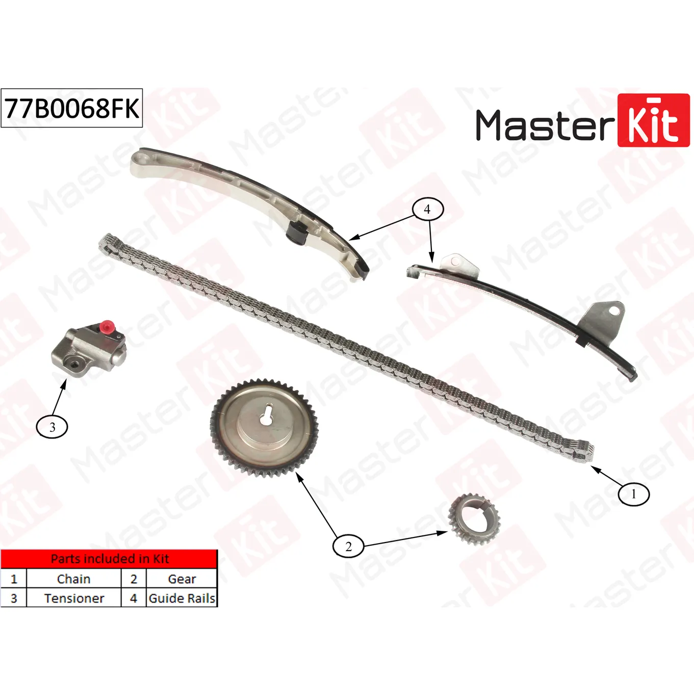 Комплект цепи ГРМ MASTERKIT 77B0068FK
