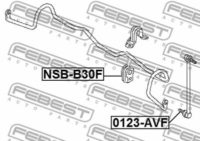 Втулка стабилизатора переднего FEBEST NSBB30F