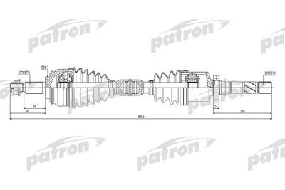 Полуось правая PATRON PDS0166