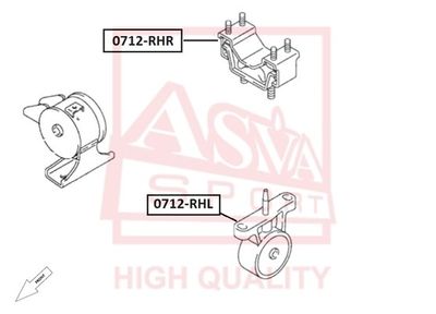 Опора двигателя задняя ASVA 0712RHR