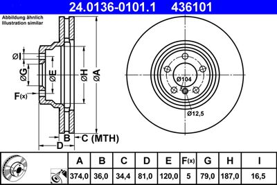 Диск тормозной передний ATE 24013601011