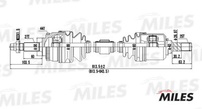 Вал приводной левый в сборе Miles GC01079