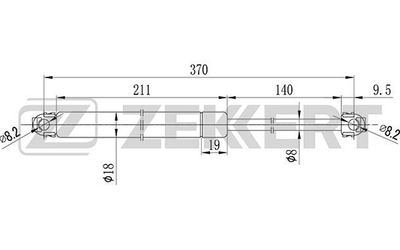 Пружина газовая багажника Zekkert GF1022