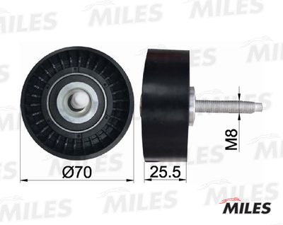 Ролик обводной приводного ремня Miles AG03026