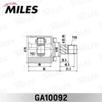 ШРУС внутренний Miles GA10092