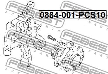 Шпилька колесная FEBEST 0884001PCS10