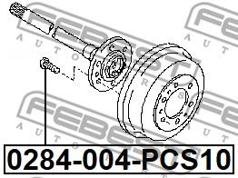 Шпилька колесная FEBEST 0284004PCS10
