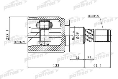 ШРУС внутренний PATRON PCV1410