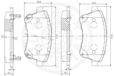 Колодки тормозные дисковые комплект OPTIMAL 12575