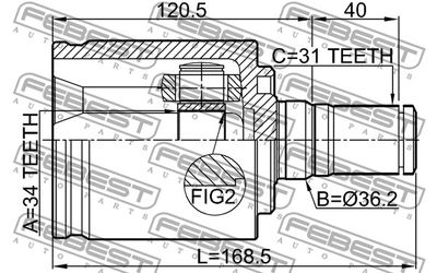 ШРУС внутренний левый FEBEST 1411KOR6ATLH