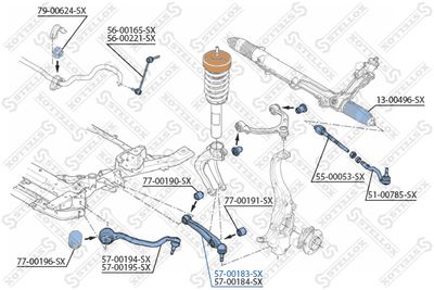 Рычаг нижний левый STELLOX 5700183SX
