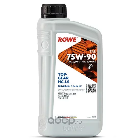 Масло трансмиссионное синтетическое SAE 75W-90 ROWE HIGHTEC TOPGEAR HC-LS 25004001099