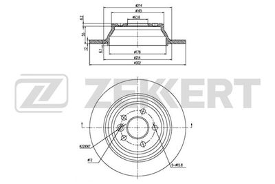 Диск тормозной задний Zekkert BS6143
