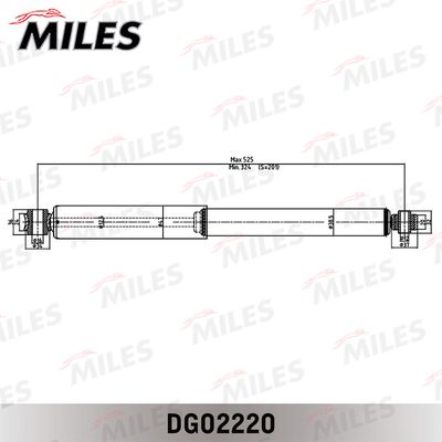 Амортизатор задний газовый Miles DG02220