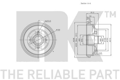 Барабан тормозной NK 255217