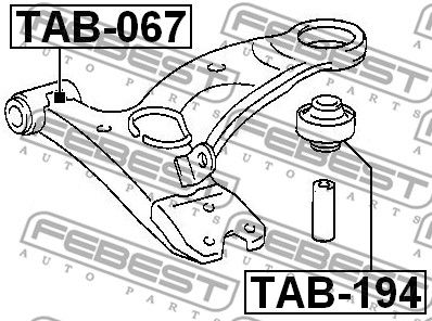 Сайлентблок рычага переднего задний FEBEST TAB194