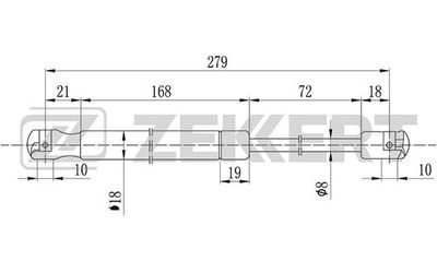 Пружина газовая багажника Zekkert GF1137