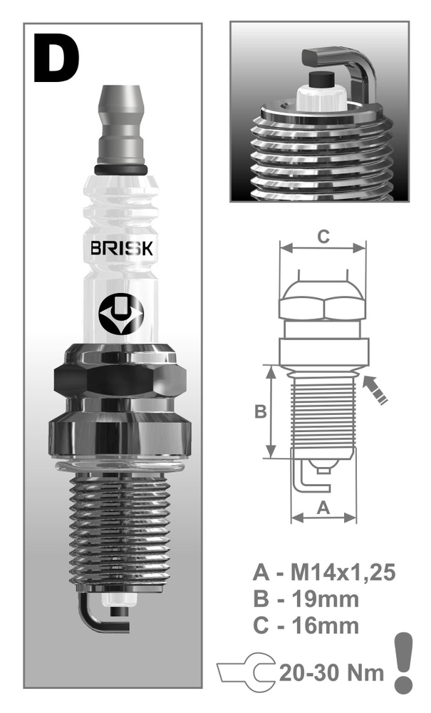 Свеча зажигания Brisk DR17LC1