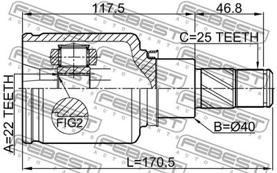 ШРУС внутренний левый FEBEST 0211F15LH
