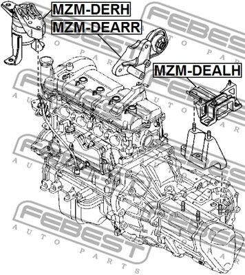 Подушка двигателя правая гидравлическая FEBEST MZMDERH